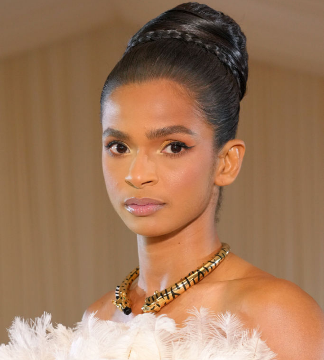 Woman with muscular back