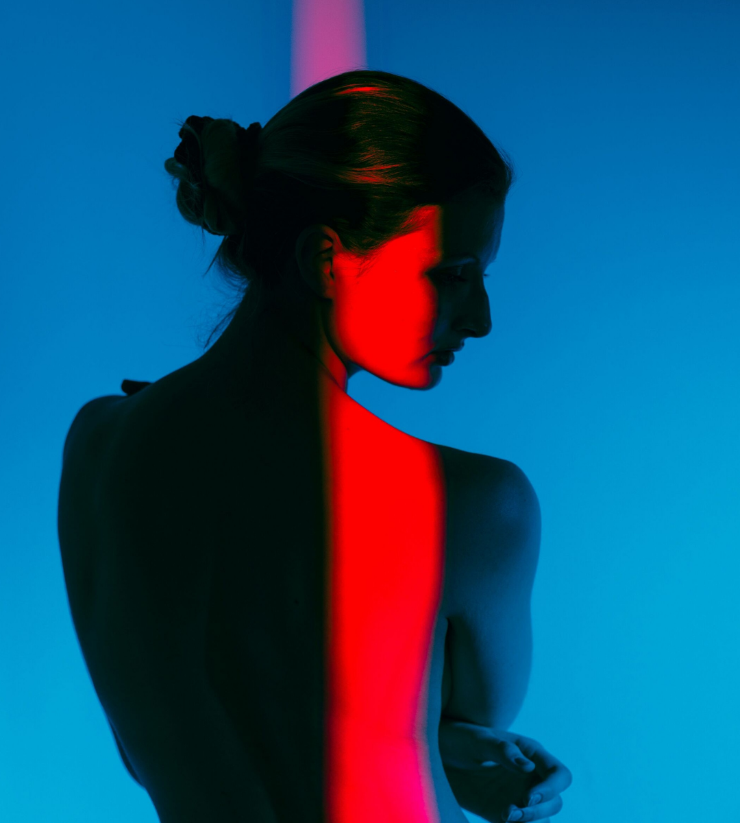 Woman with muscular back