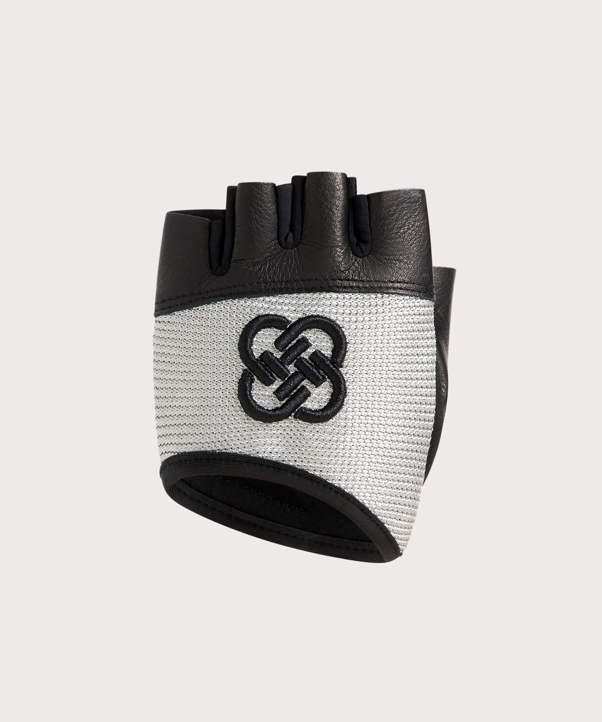 Single black and silver mesh "Huddle" weight lifting gloves
